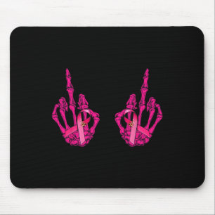 Funny Middle Finger Curse Word Breast Cancer Breas Mousepad