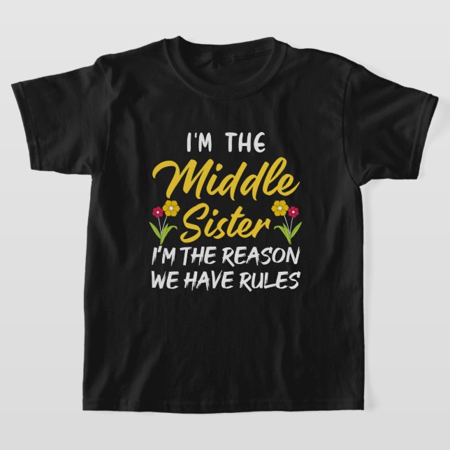 Funny Middles Sister word art T-Shirt (Ablage )
