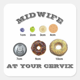 Funny Midfrau "At Your Cervix" cm Messung Quadratischer Aufkleber