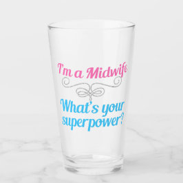 Funny Midfrau Superhero Glas