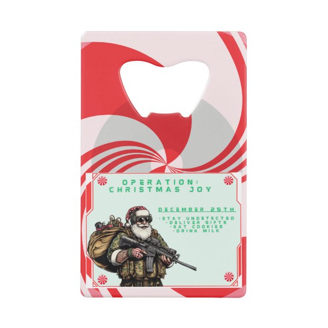 Funny Military/Christmas Santa Geldbeutel Flaschenöffner (Vorderseite)