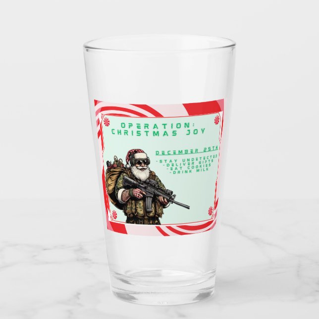 Funny Military/Christmas Santa Glas (Vorderseite)