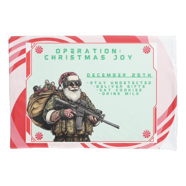 Funny Military/Christmas Santa Kissenbezug (Vorderseite)