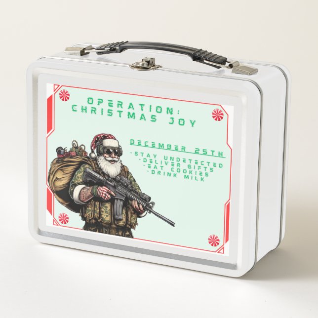 Funny Military/Christmas Santa Metall Brotdose (Vorderseite)