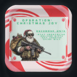 Funny Military/Christmas Santa Pappteller<br><div class="desc">Versag nie</div>