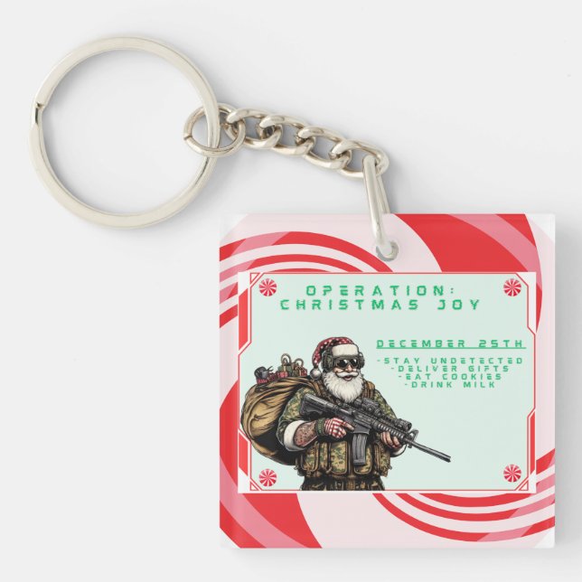 Funny Military/Christmas Santa Schlüsselanhänger (Vorderseite)