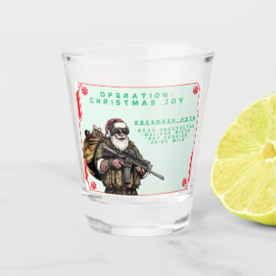 Funny Military/Christmas Santa Schnapsglas