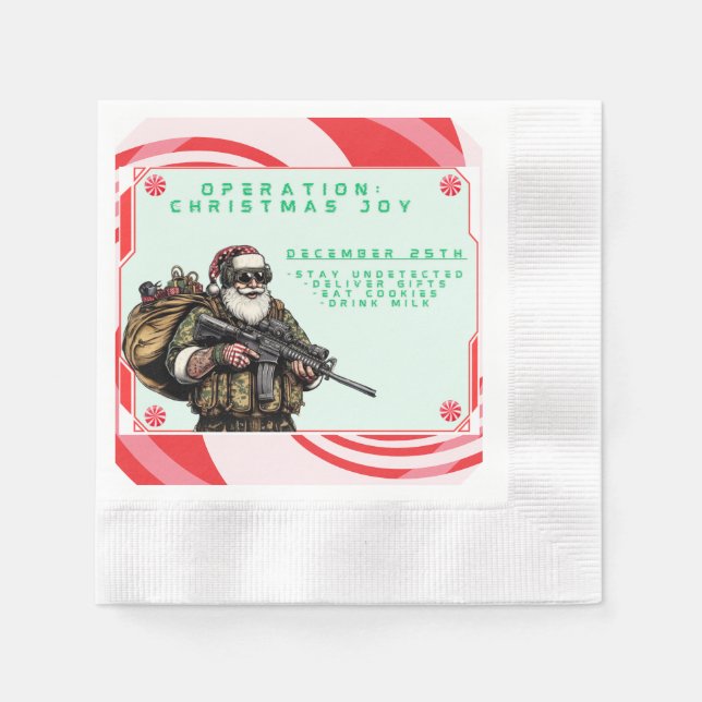 Funny Military/Christmas Santa Serviette (Vorderseite)
