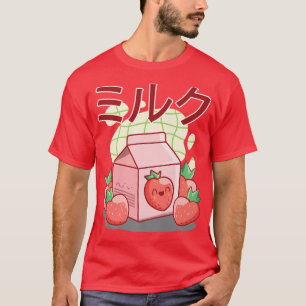 Funny Milk Retro 90er Shake Japanisch Kawaii Straw T-Shirt