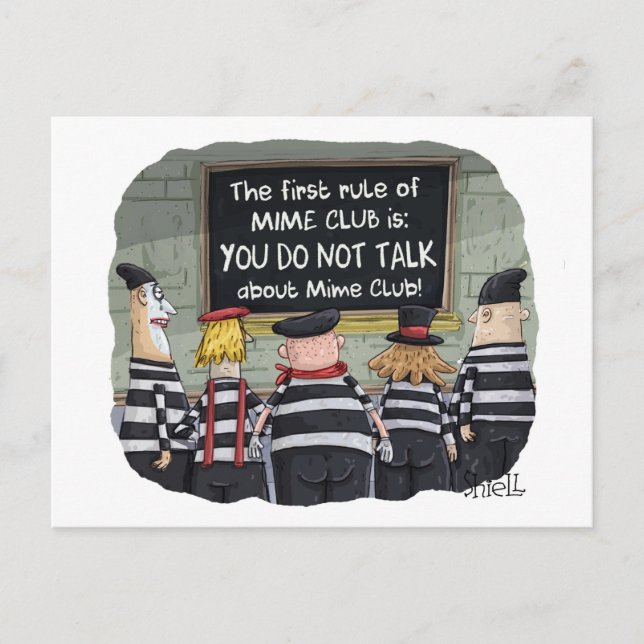 Funny Mime Club Postcard Club Postkarte (Vorderseite)