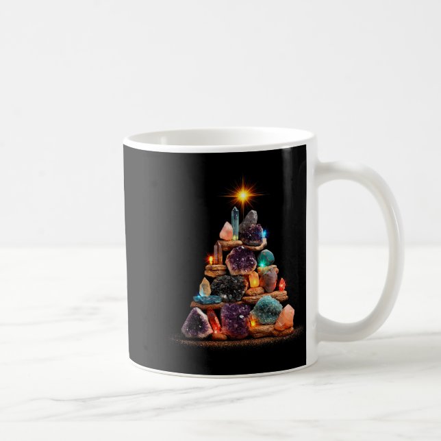 Funny Minerals Christmas Tree Graphic Crystals  Kaffeetasse (Rechts)