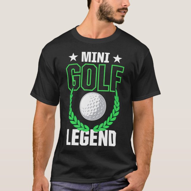 Funny Mini Golf Legend Miniatur Golfball T-Shirt (Vorderseite)