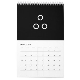 Funny Minimalism Circles Black and White Kalender