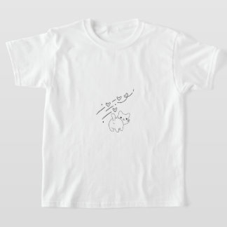 Funny Minimalist Cat Kids T-Shirt