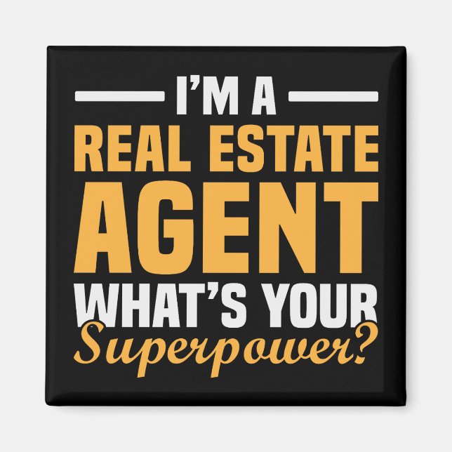 Funny Minimalist Real Estate Agent Superpower Magnet (Vorne)