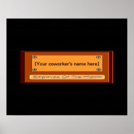 Funny Mitarbeiter des Monats Ihr Name Plate Poster