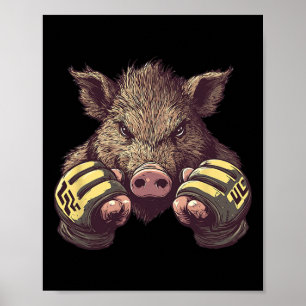 Funny Mixed Martial Arts Boar - Käfigkämpferei und Poster