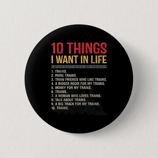 Funny Model Railroad Conductor Train Lover Locomot Button (Vorderseite)