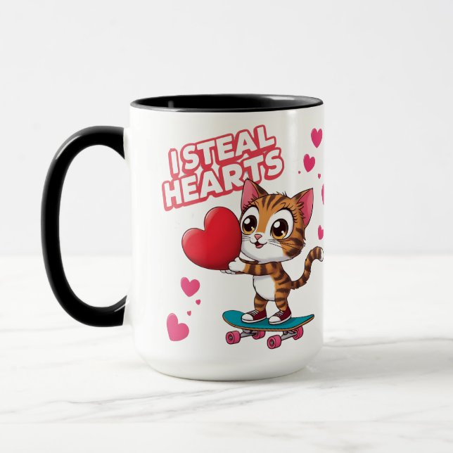 Funny Modern "Be My Valentine" Tasse (Links)