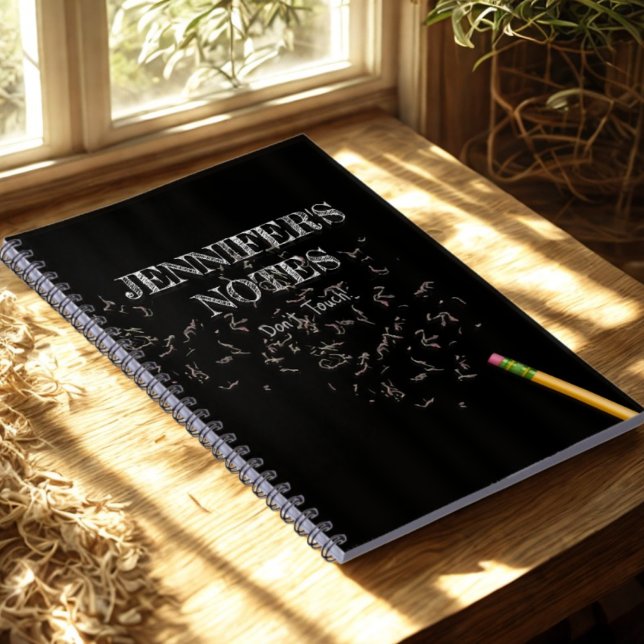 Funny Modern Black and White Personalisiert Name Notizblock (Von Creator hochgeladen)