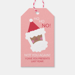 Funny Modern Christmas Black Santa Claus Pink Geschenkanhänger