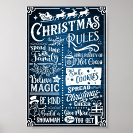 Funny Modern Christmas Rules Poster Sign