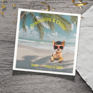 Funny Modern Dog Beach Abschluss Serviette
