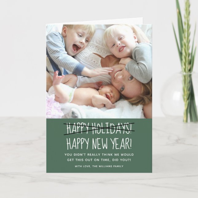 Funny Modern Joyeux Nouvel An Carte de Vacances Ve (Devant)