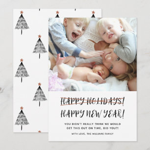Funny Modern Joyeux Nouvel An Photo Carte de vacan