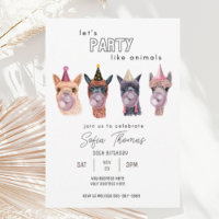 Funny Modern Llama Party Animal Birthday