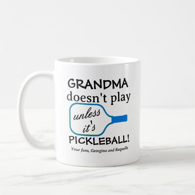 Funny Modern Pickleball Oma Custom Typografy Kaffeetasse (Links)