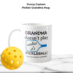 Funny Modern Pickleball Oma Custom Typografy Kaffeetasse