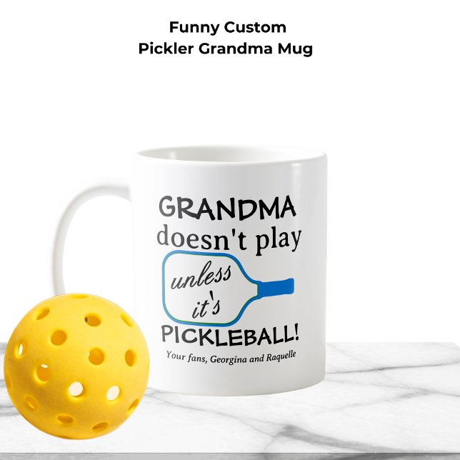 Funny Modern Pickleball Oma Custom Typografy Kaffeetasse (Funny Custom Typography Pickler Grandma Mug)
