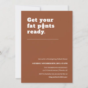 Funny Modern Terracotta Erntedank Dinner Party Einladung