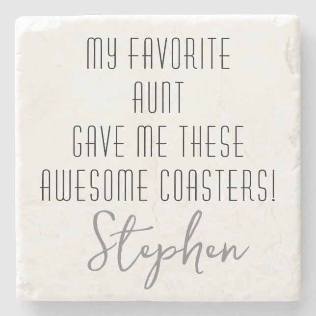 Funny Modern to Nephew from Aunt Customizable  Steinuntersetzer (Vorderseite)