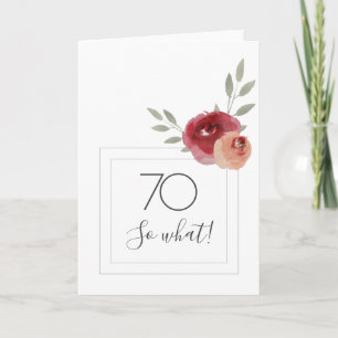 Funny Modern Watercolor Floral 70. Geburtstag Karte