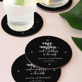 Funny moderne Getränke Hochzeit retten das Datum Untersetzer