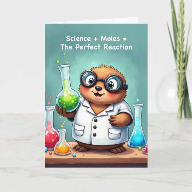Funny Mole Day Science mit perfekter Reaktion Karte (Vorderseite)