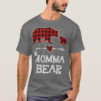 Funny Momma Bear Matching Family Christmas Bear Re T-Shirt
