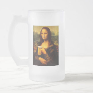Funny Mona Lisa Beer Lover Einmaliges Geschenk Mattglas Bierglas
