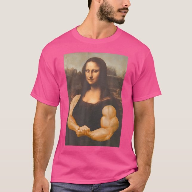 Funny Mona Lisa Bodybuilding T-Shirt (Vorderseite)