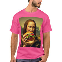 Funny Mona Lisa Burger T - Shirt