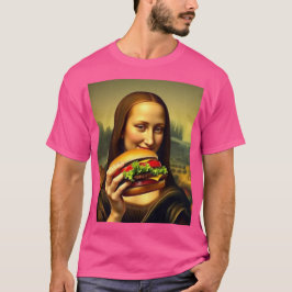 Funny Mona Lisa Burger T - Shirt