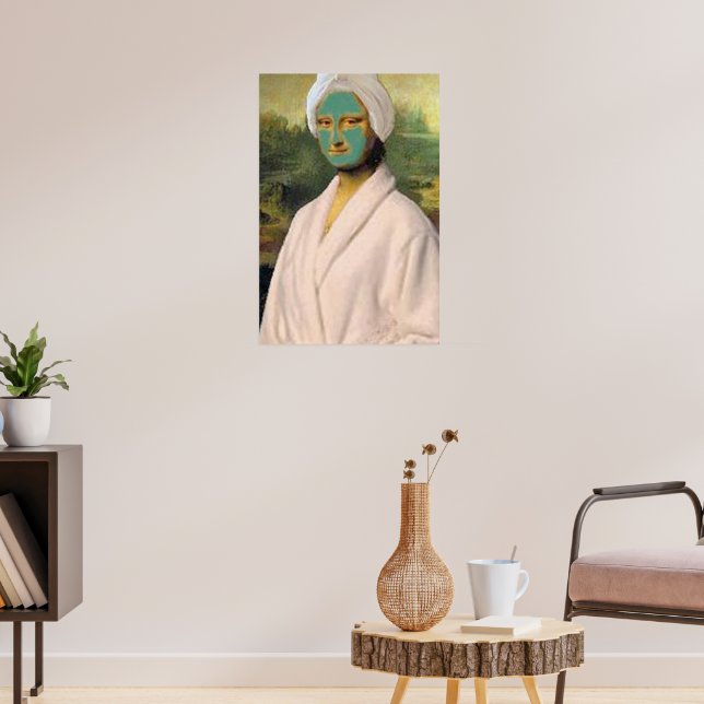 Funny Mona Lisa kümmert sich um Skinavien mit eine Poster (Wohnzimmer 3)