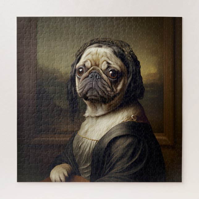 Funny Mona Lisa Mops (Vertikal)