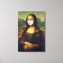 Funny Monalisa Wears Coronavirus Geacial Maske