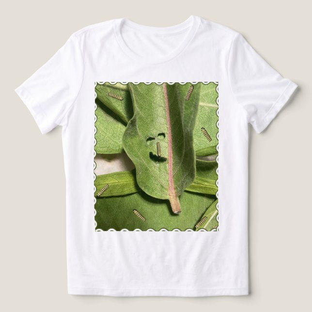 Funny Monarch Butterfly Raupe Tri-Blend Shirt (Design Vorderseite)