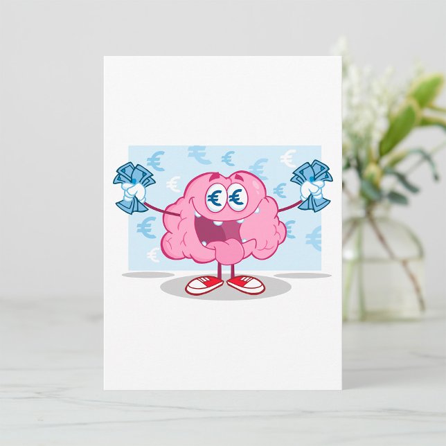 Funny Money Brain Cartoon Euro Cash Lover Einladung (Von Creator hochgeladen)