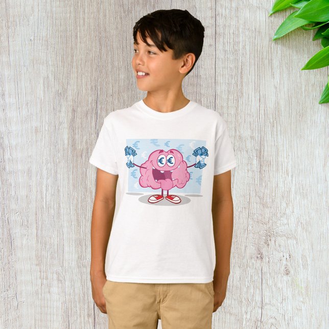 Funny Money Brain Cartoon Euro Cash Lover T-Shirt (Von Creator hochgeladen)