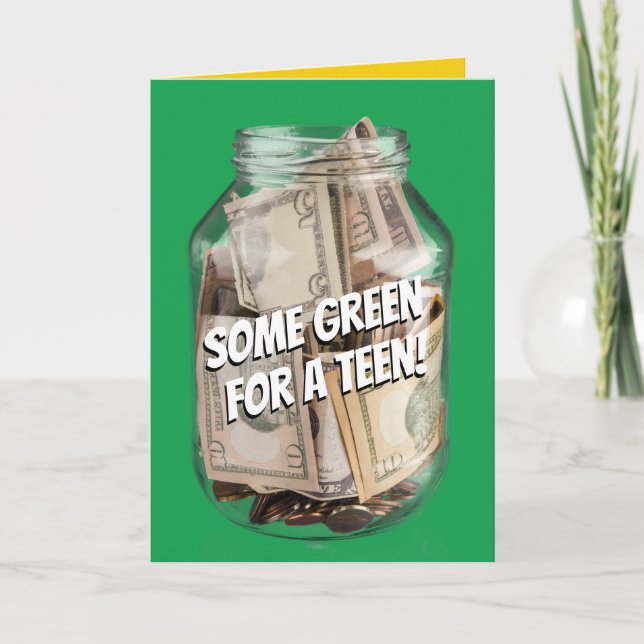 Funny Money für Teens Geburtstag Karte (Vorderseite)
